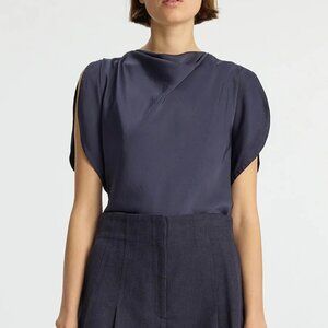 A.L.C. Sold out NADIA top - NWOT - Rich Navy Blue Satin - Size 6